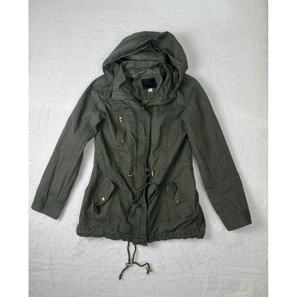 Miss London‎ Black Label olive  hooded basic  jacket  Women size M
